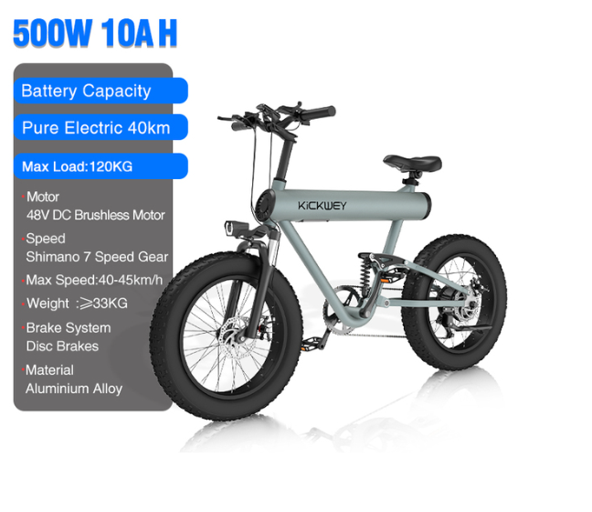 Kickwey K20 500W 48V 10AH Fat Tire Ebike